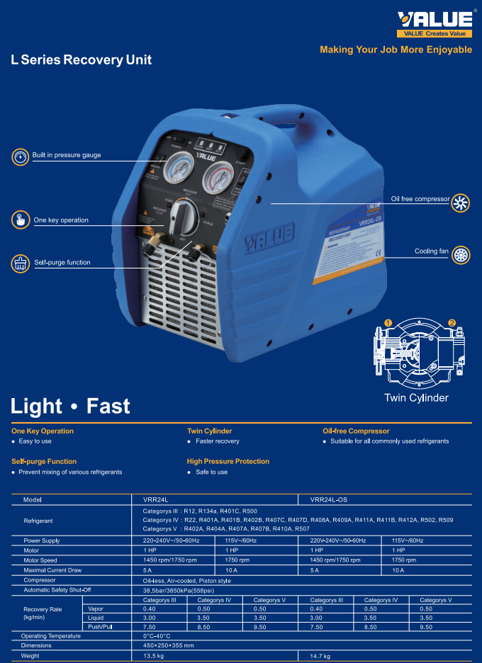Станция рекуперации VALUE VRR24LOS-R32